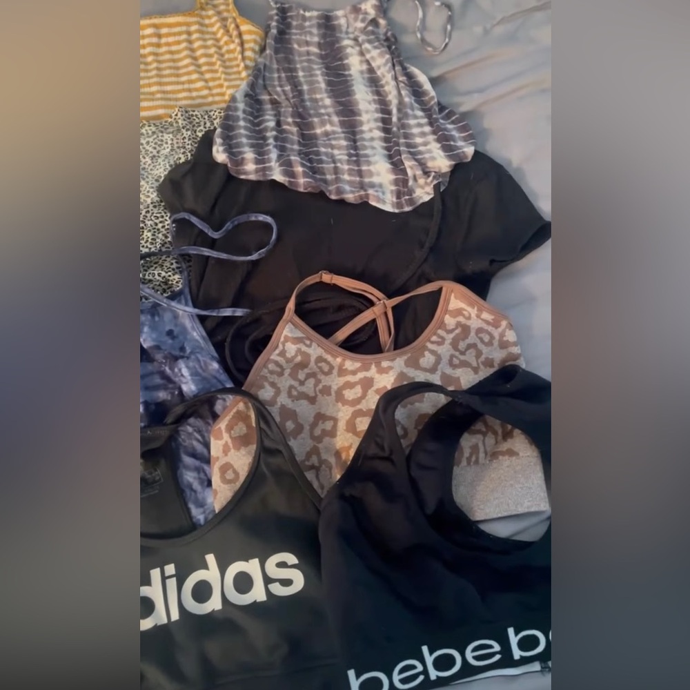 12 pcs- ADIDAS-BEBE-halters-crop tops-sports bras Sz sm